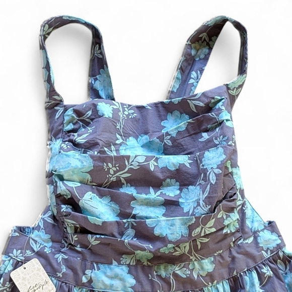 Free People Meet Me In Maui Floral Tie Mini Dress L | Coastal Vacay Vibes NWT - Picture 9 of 14